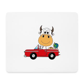 KUH - AUTO - WELTENBUMMLER - REISE - AUTO - TIER - Mousepad (Querformat) - Weiß - Vorne