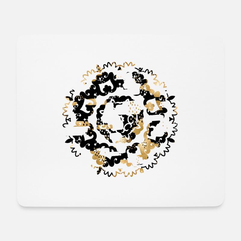 Mandala Yoga Boho Blume Liebe Frieden Natur - Mousepad (Querformat) - Weiß