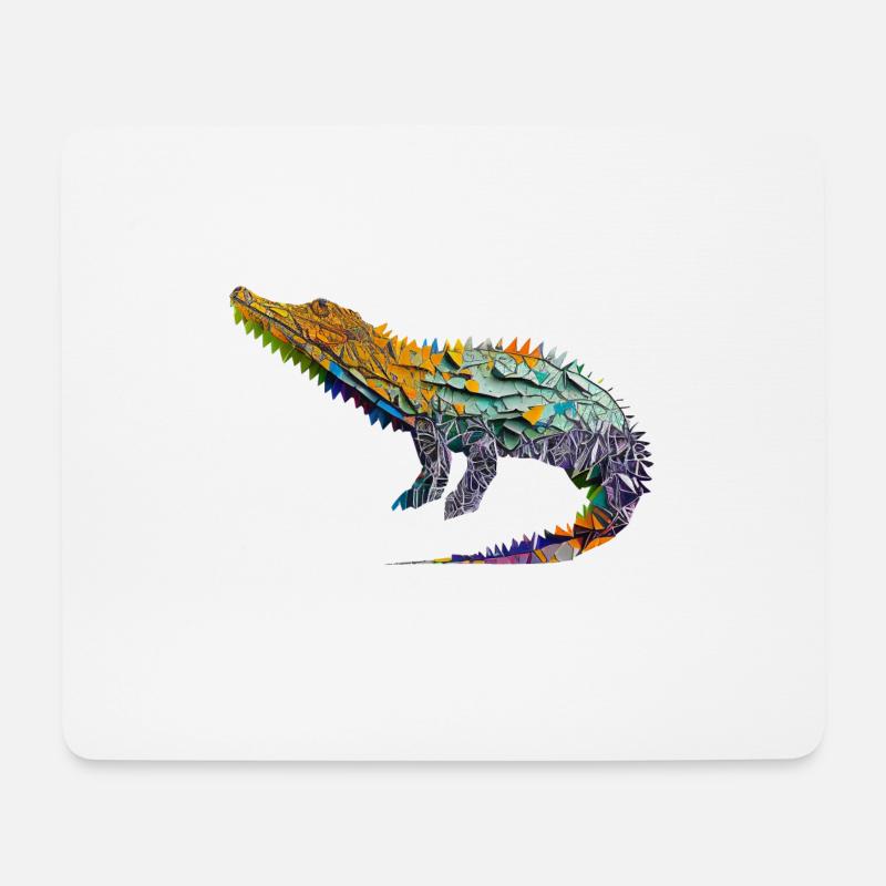 Origami Crocodile - Mousepad (Querformat) - Weiß