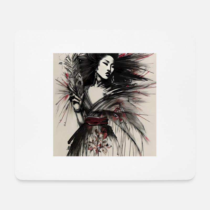 Geisha's Grace - Mousepad (Querformat) - Weiß