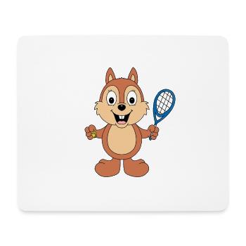 TENNIS - EICHHÖRNCHEN - SPORT - TIER - TIERISCH - Mousepad (Querformat) - Weiß - Vorne
