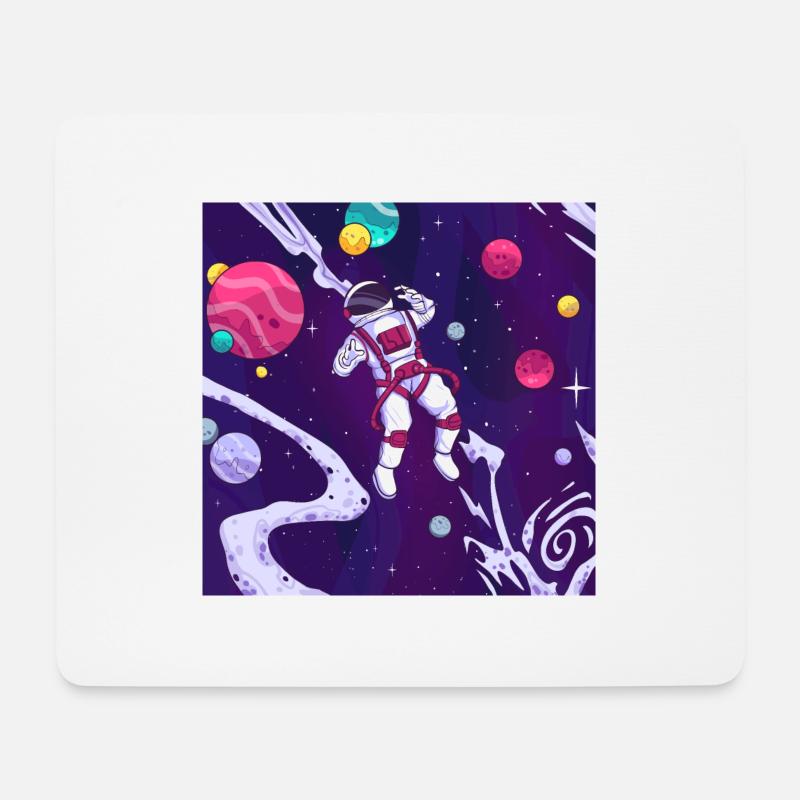 Weltall - Mousepad (Querformat) - Weiß