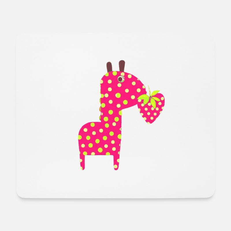 Erdbeer - Giraffe - Mousepad (Querformat) - Weiß