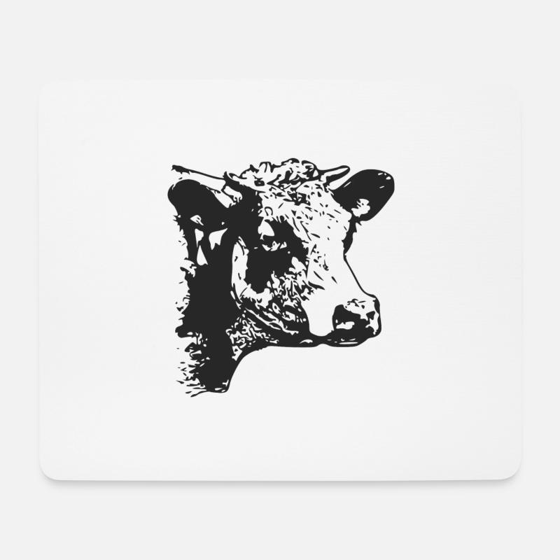 Der Kopf der Kuh - Mousepad (Querformat) - Weiß