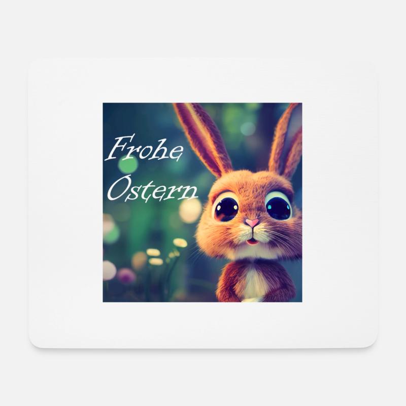 Osterhase FroheOstern - Mousepad (Querformat) - Weiß