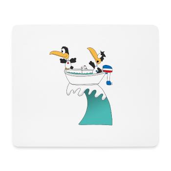 PINGUINE - WELLENREITER - BOOT - SURFER - LIEBE - Mousepad (Querformat) - Weiß - Vorne