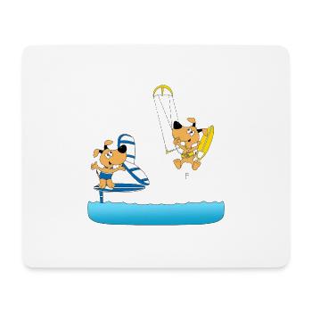 HUNDE - WASSERSPORT - KITEWING - KITESURFER - Mousepad (Querformat) - Weiß - Vorne