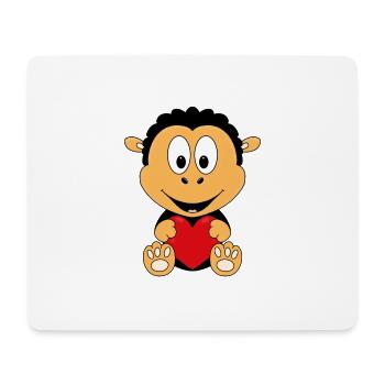 HERZ - LIEBE - VERLIEBT - SCHAF - TIERISCH - TIER - Mousepad (Querformat) - Weiß - Vorne
