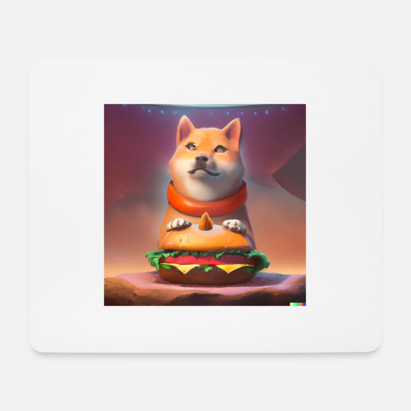 Ein wahrsagender Shiba Inu Hamburger digital art - Mousepad (Querformat) - Weiß