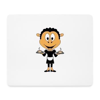 KELLNERIN - SCHAF - GASTRONOMIE - TIERISCH - TIER - Mousepad (Querformat) - Weiß - Vorne