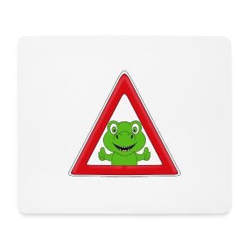 ACHTUNG DINOSAURIER - DINO - KIND - BABY - Mousepad (Querformat) - Weiß - Vorne