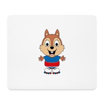 INLINE SKATES - SPORT - EICHHÖRNCHEN - SKATEN - Mousepad (Querformat) - Weiß - Vorne