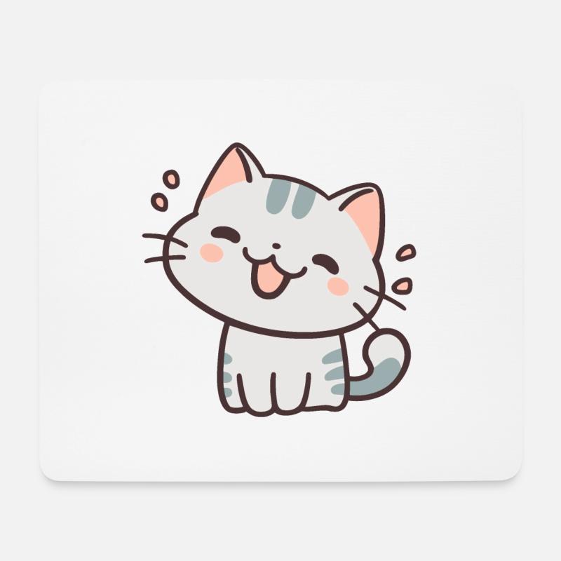Süße Katze - Mousepad (Querformat) - Weiß