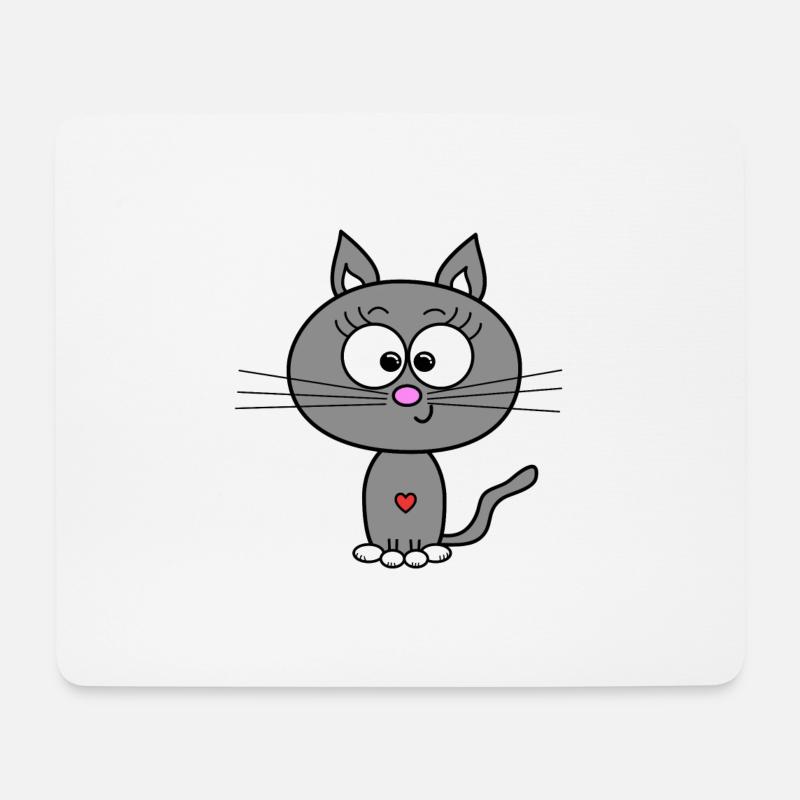Cat Grey - Mouse Pad (horizontal) - white
