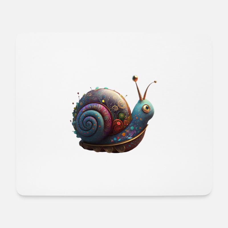 Schnecke in bunten Farben - Mousepad (Querformat) - Weiß