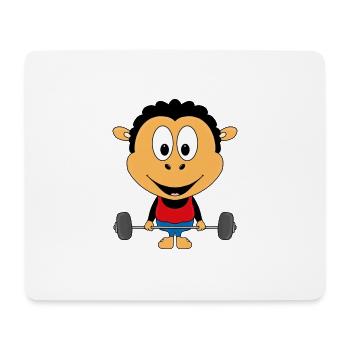 SCHAF - GEWICHTHEBER - BODYBUILDING - FITNESS - Mousepad (Querformat) - Weiß - Vorne