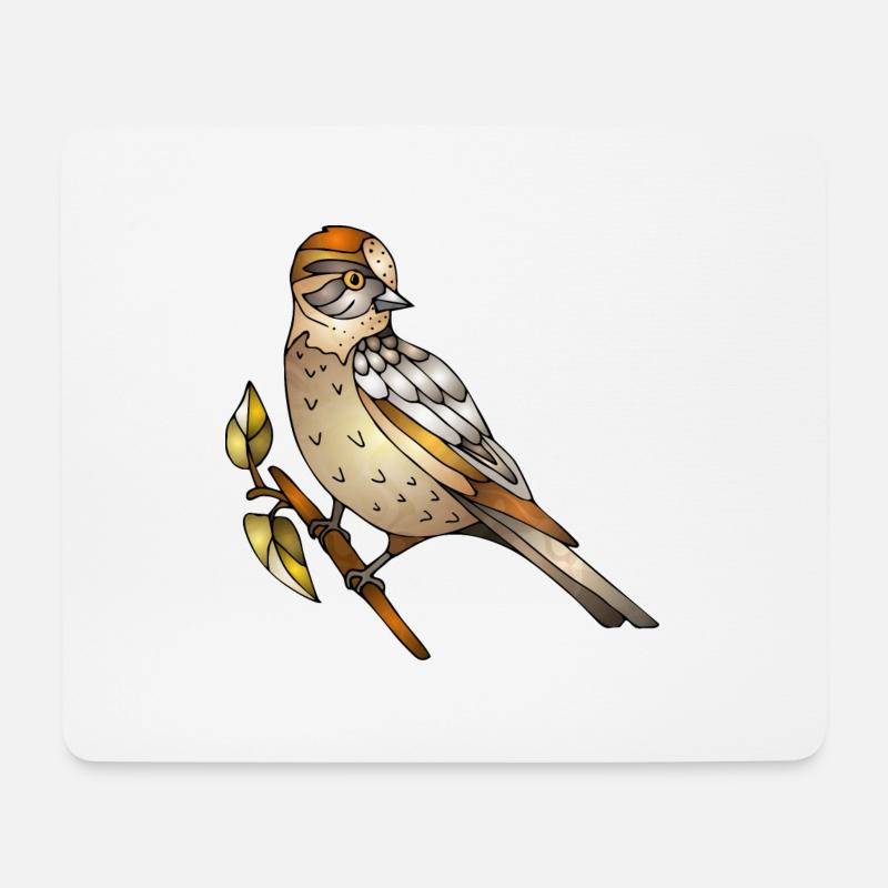 Vogel - Mousepad (Querformat) - Weiß