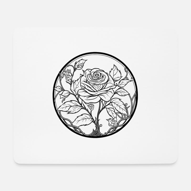 Eine Rose - Mousepad (Querformat) - Weiß