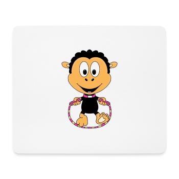 SCHAF - SEILSPRINGEN - SPRINGSEIL - TIER - KIND - Mousepad (Querformat) - Weiß - Vorne