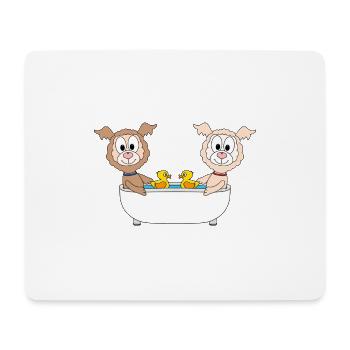 LAMA - ALPAKA - BADEWANNE - TIERE - TIERISCH - Mousepad (Querformat) - Weiß - Vorne