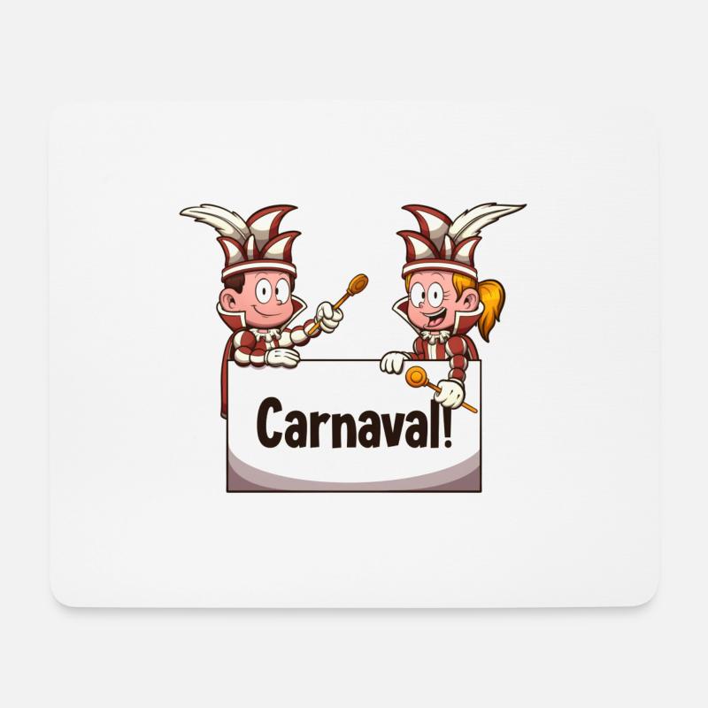Prinz und Prinzessin Karneval Kinder mit Schild - Mousepad (Querformat) - Weiß