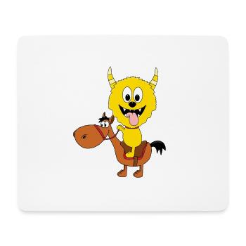 MONSTER - REITEN - TIERE - TIERISCH - KIND - BABY - Mousepad (Querformat) - Weiß - Vorne