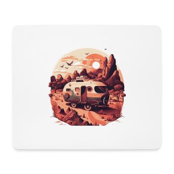 Bus Camping Abenteuer Outback Australien - Mousepad (Querformat) - Weiß - Vorne