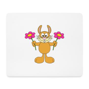 HASE - BLUMEN - OSTERHASE - LIEBE - TIER - BABY - Mousepad (Querformat) - Weiß - Vorne