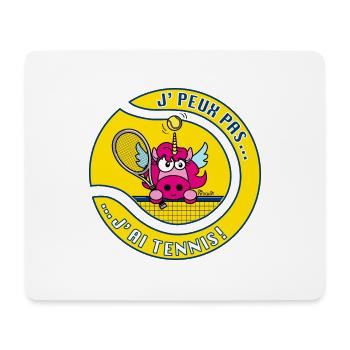 Licorne Rose, Tennis - Tapis de souris (format paysage) - blanc - Devant