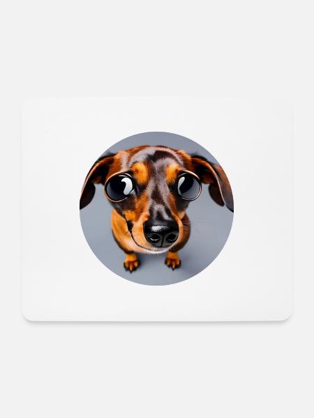 Dackel in Digital Art - Mousepad (Querformat) - Weiß