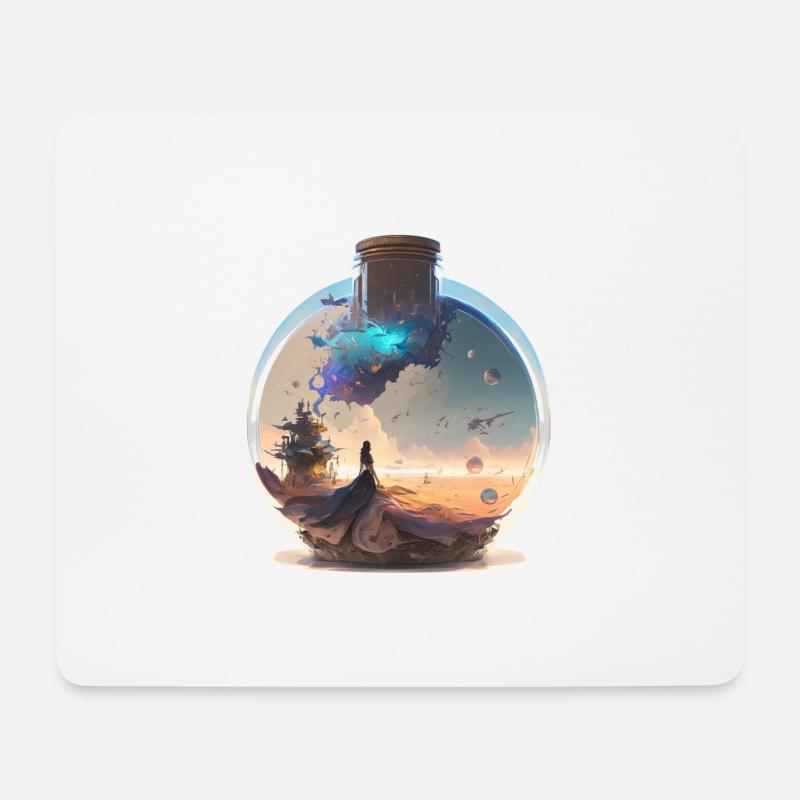 Landschaft in Flaschen - Mousepad (Querformat) - Weiß