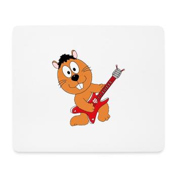 GITARRE - MUSIK - LIEBE - BIBER - OTTER - MARDER - Mousepad (Querformat) - Weiß - Vorne