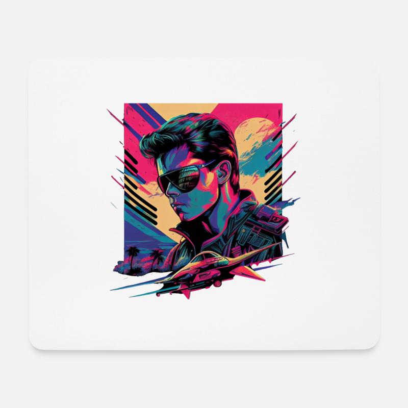 Retro Emblems - Movie - Pilot - Mousepad (Querformat) - Weiß