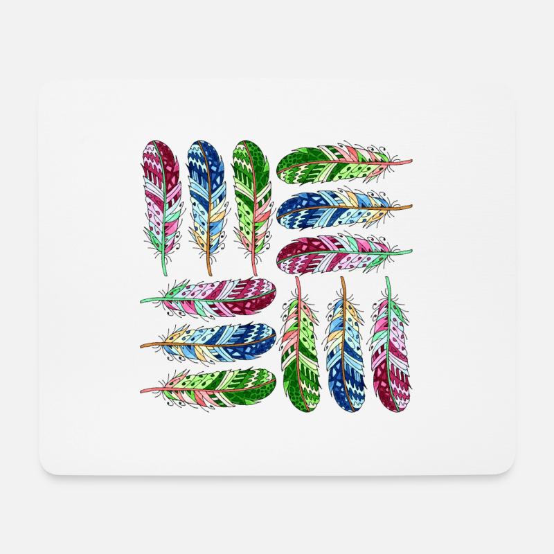 Feder - Mousepad (Querformat) - Weiß