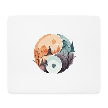 Ying Yang - Montagnes / Plage - Tapis de souris (format paysage) - blanc - Devant