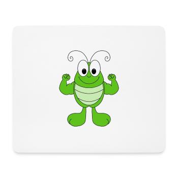 GRASHÜPFER - FIT - MUSKELN - STARK - BODYBUILDING - Mousepad (Querformat) - Weiß - Vorne