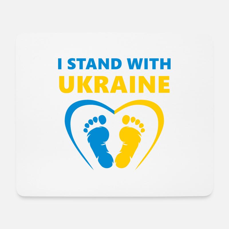 Ich stehe zur Ukraine - Mousepad (Querformat) - Weiß