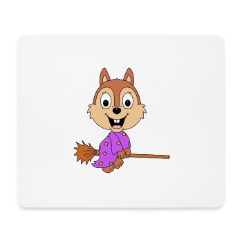 EICHHÖRNCHEN - HEXE - HEXENBESEN - TIER - Mousepad (Querformat) - Weiß - Vorne