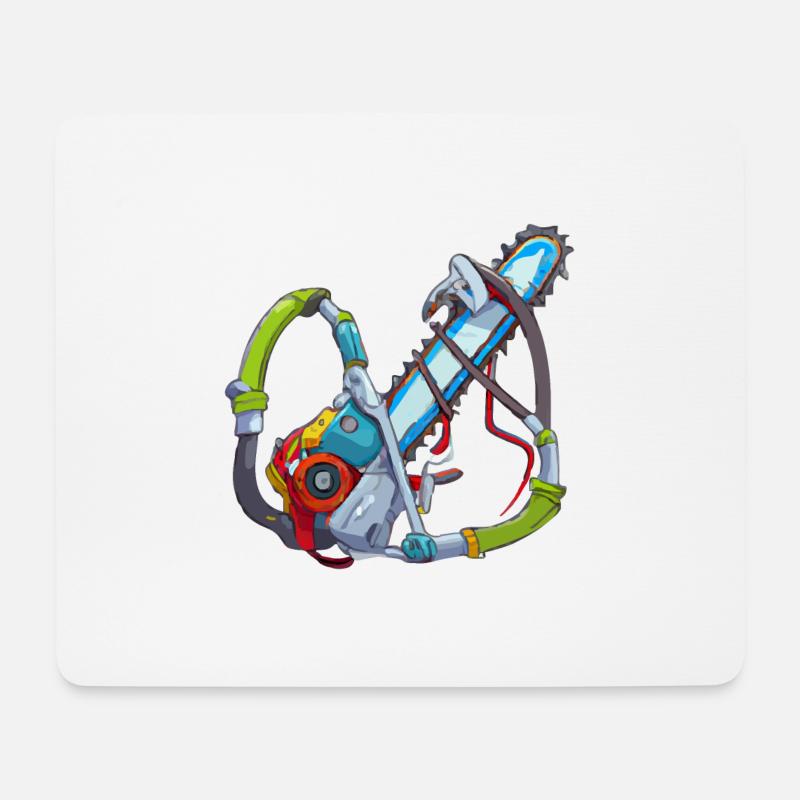 Die Motorsäge - Mousepad (Querformat) - Weiß