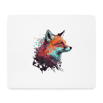 COOLER FUCHS / FOX / FUCHS KOPF / WATERCOLOR - Mousepad (Querformat) - Weiß - Vorne