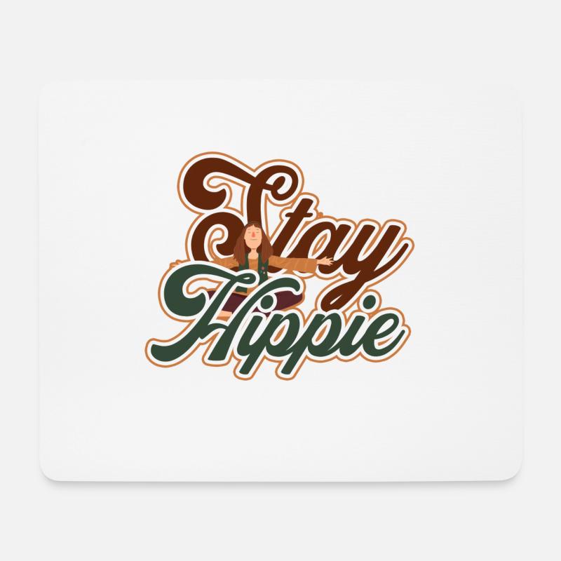 Hippie - Mousepad (Querformat) - Weiß