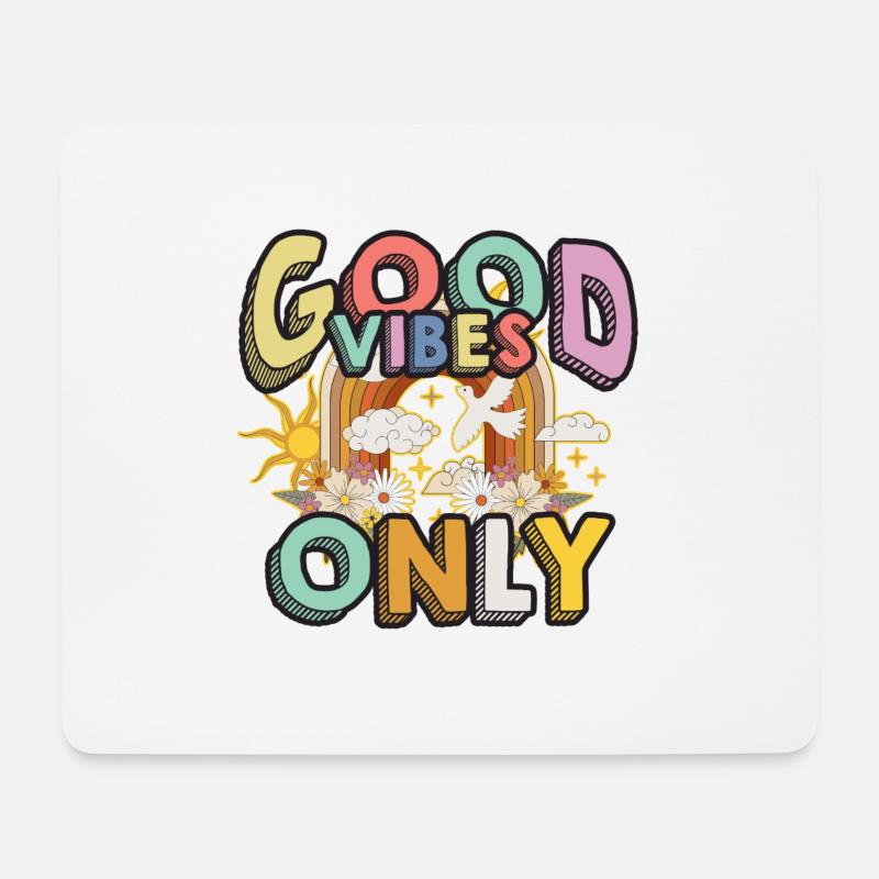 Hippie - Mousepad (Querformat) - Weiß