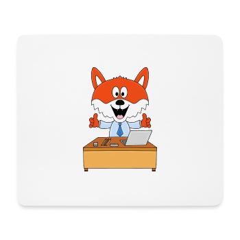 FUCHS - ARBEIT - BÜRO - CHEF - JOB - BERUF - TIER - Mousepad (Querformat) - Weiß - Vorne