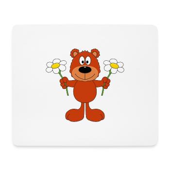BLUMEN - TEDDY - BÄR - TEDDYBÄR - LIEBE - TIER - Mousepad (Querformat) - Weiß - Vorne