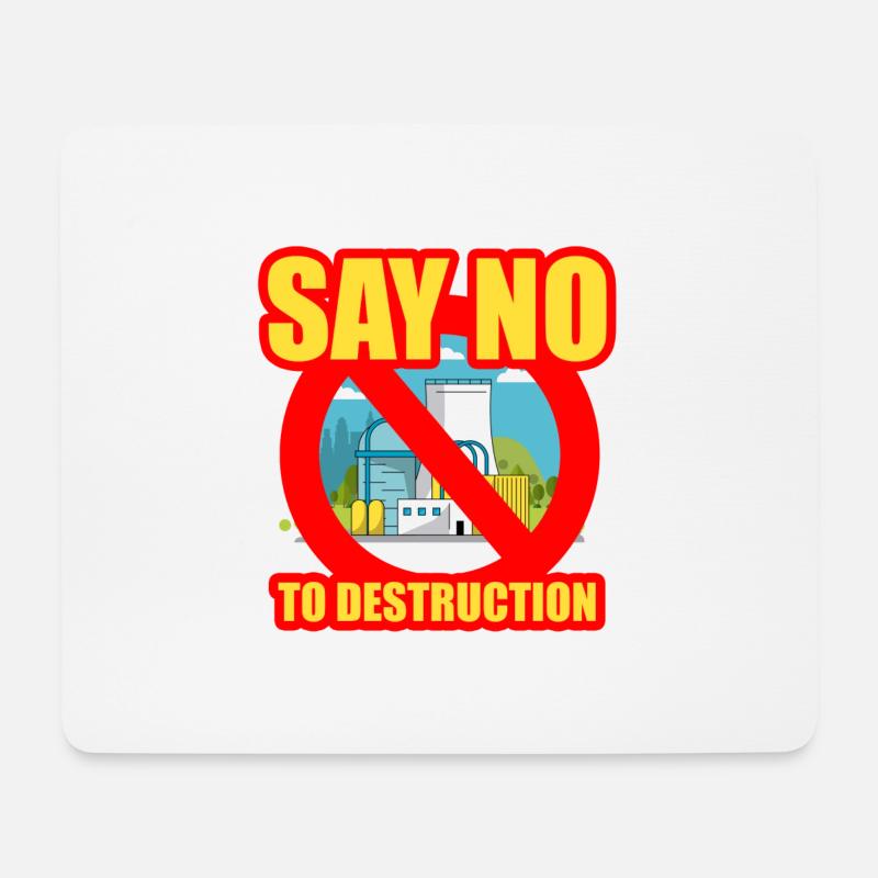 Stop Destruction - Mouse Pad (horizontal) - white