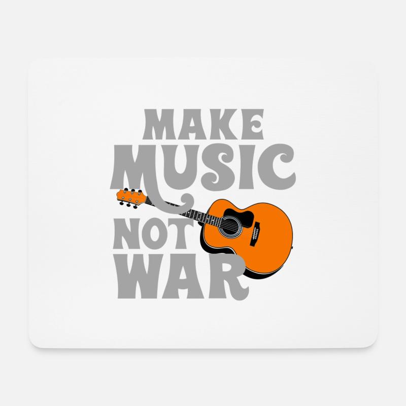 Make Music not war - Mousepad (Querformat) - Weiß