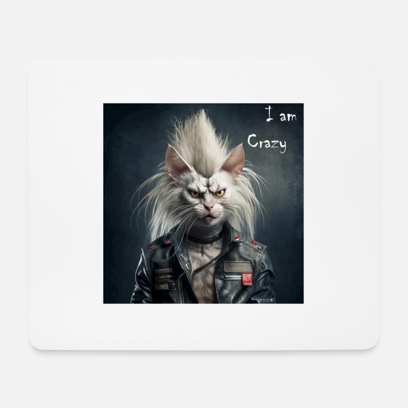 Crazy - Mousepad (Querformat) - Weiß