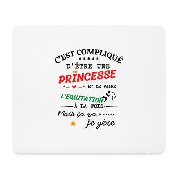 Princesse et Equitation - Tapis de souris (format paysage) - blanc - Devant