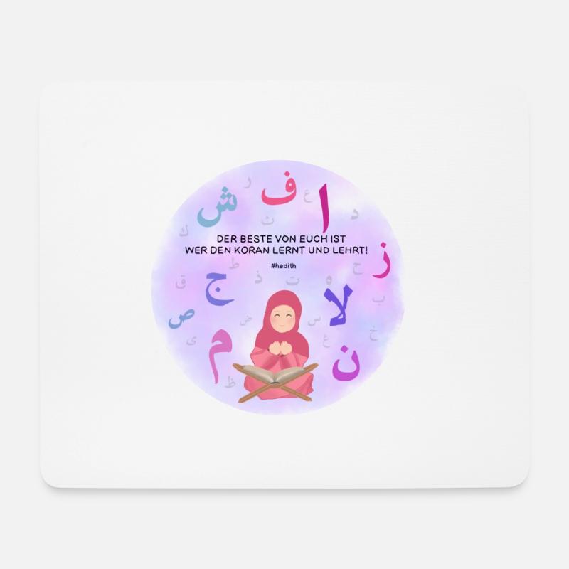 Elif Ba - Koran lernen - Mousepad (Querformat) - Weiß