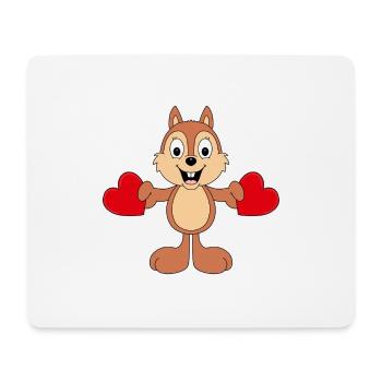 HERZEN - LIEBE - LOVE - EICHHÖRNCHEN - TIER - Mousepad (Querformat) - Weiß - Vorne